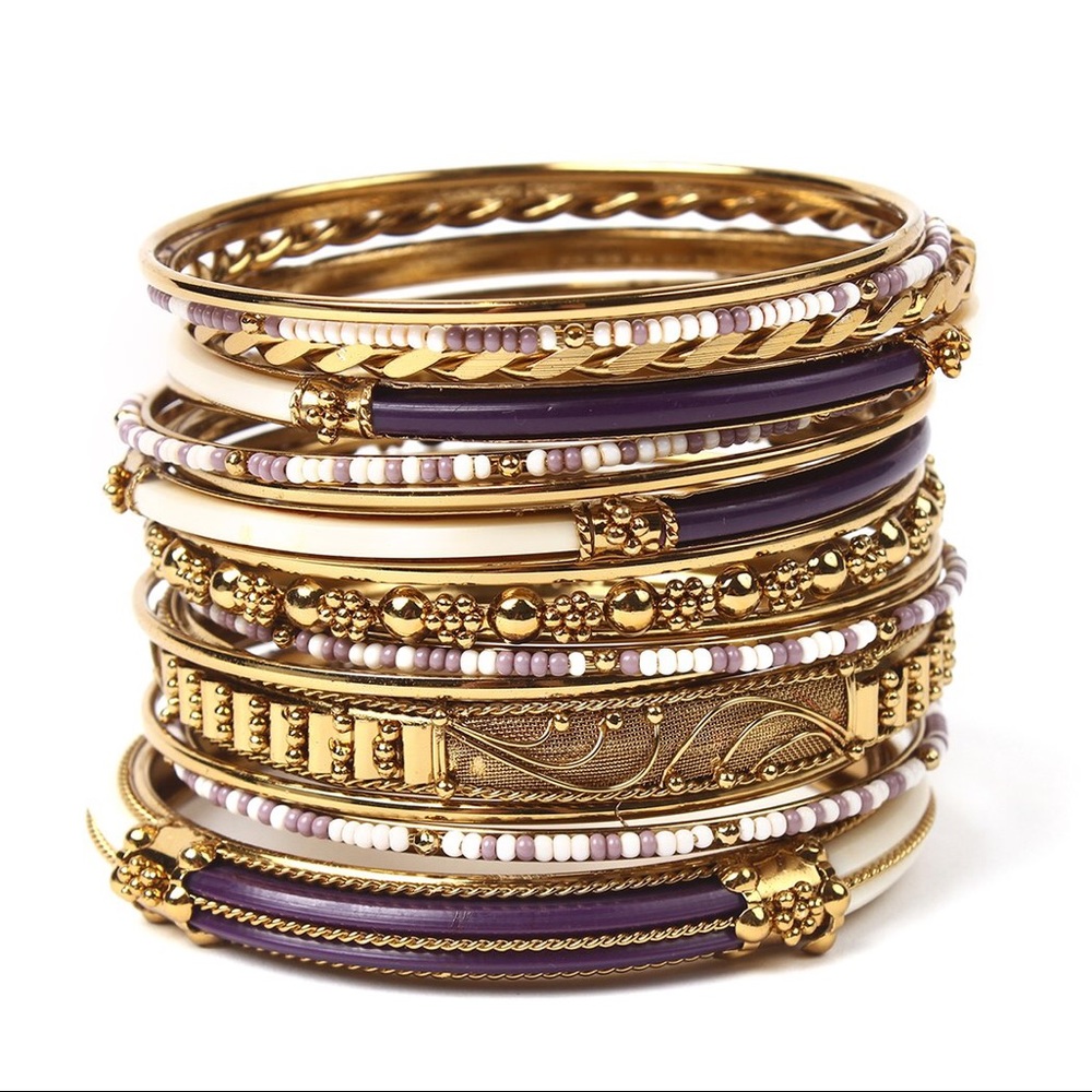 Amrita Singh Purple and Ivory Bangles